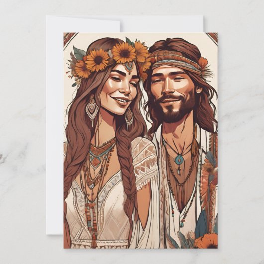 boho chic automne moderne enregistrer les cartes d (Devant)