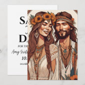 boho chic automne moderne enregistrer les cartes d (Devant / Derrière)
