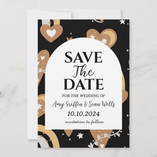 boho chic automne moderne enregistrer les cartes d (Devant)