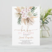 Boho Chic Baby en fleurs douche fille invitation (Debout devant)