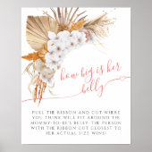Boho Chic Baby shower Hoe groot is haar Belly Game Poster (Voorkant)