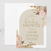 Boho Chic Baby shower Invitation Kaart (Voorkant / Achterkant)