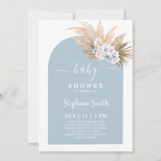 Boho Chic Baby shower Tropical Invitation Garçon (Devant)