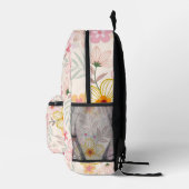 Boho chic backpack, Floral print backpack Bedrukte Rugzak (Rechts)