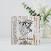 boho chic barn wood rustige country bruiloft kaart (Staand voorkant)