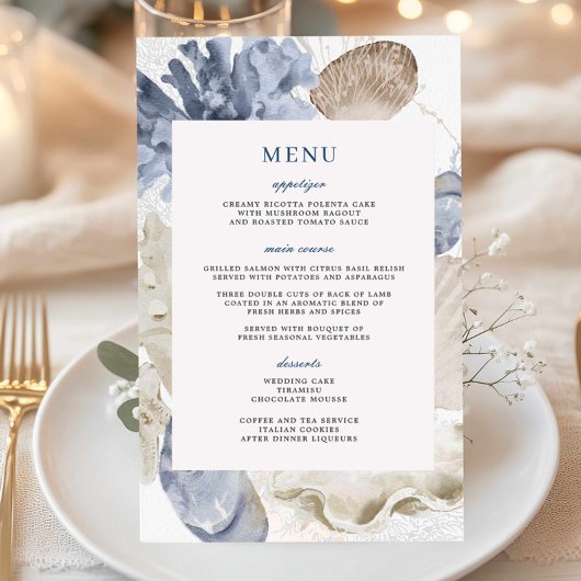 Boho Chic Beach Bestemming Hampton Wedding Menu