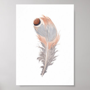 Boho chic bird vether waterverf print