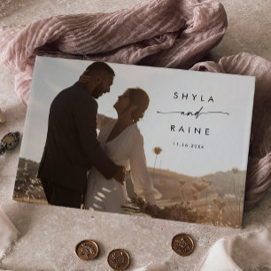 Boho Chic Black and White Photo Mariage Livre d'in