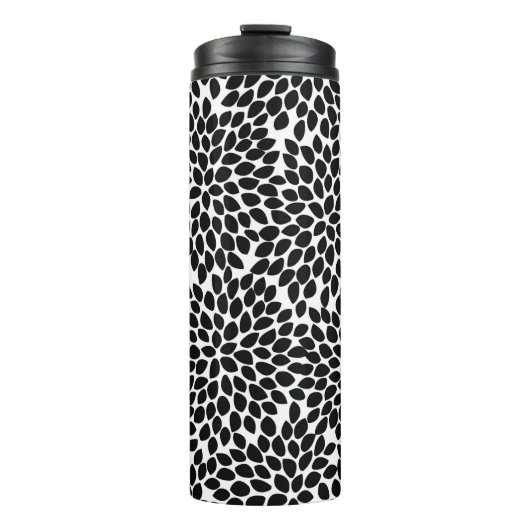 Boho Chic Black en White Abstract Floral Pattern Thermosbeker (Voorkant)