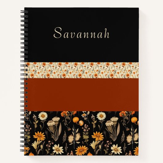 Boho-Chic Black & Rust Bullet Journal (Devant)