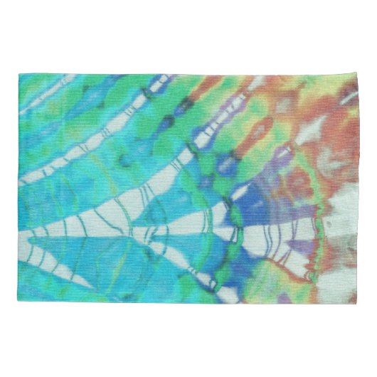 Boho Chic  Blauwgroen Beach Batik Tie Dye Kussensloop (Achterkant)
