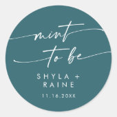 Boho Chic Blauwgroen Blauwe Munt Om Voor Sticker (Voorkant)