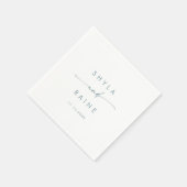 Boho Chic Blauwgroen en Wit Monogram Bruiloft Serv Servet (Hoek)