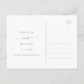 Boho Chic Blauwgroen en witte bruiloft Save the Da Uitnodiging Briefkaart (Achterkant)