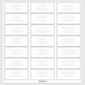 Boho Chic Blauwgroen en witte gast Adresetiketten Sticker (Vel)