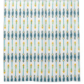 boho chic bleu flèches rideau de douche (Devant)