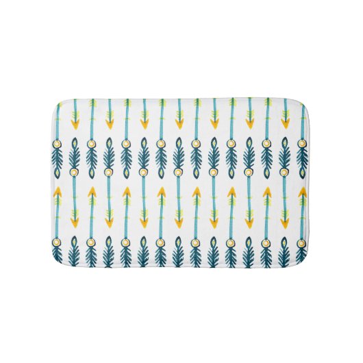 boho chic bleu flèches tapis de bain (Devant)