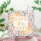 Boho Chic Bloemen Goud Wildflower Tuin Bruiloft Save The Date