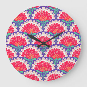 Boho Chic Bloemen Print. Grote Klok