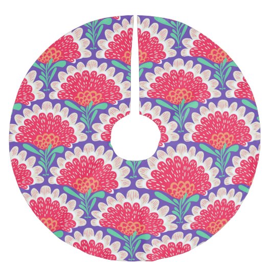 Boho Chic Bloemen  Print. Kerstboom Rok (Voorkant)