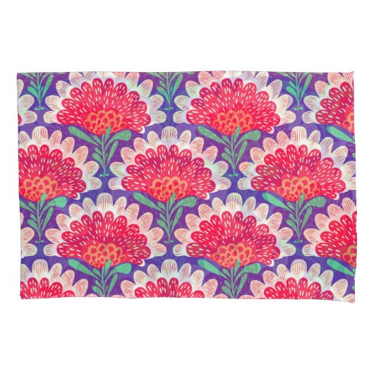 Boho Chic Bloemen Print. Kussensloop (Voorkant)