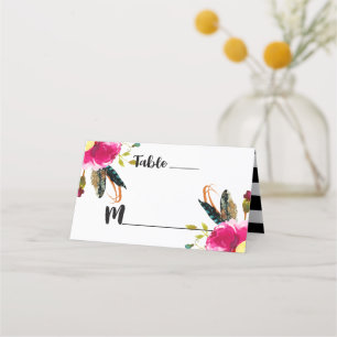 Boho Chic Bloemen Tafelnummer Zitplaatsnaam