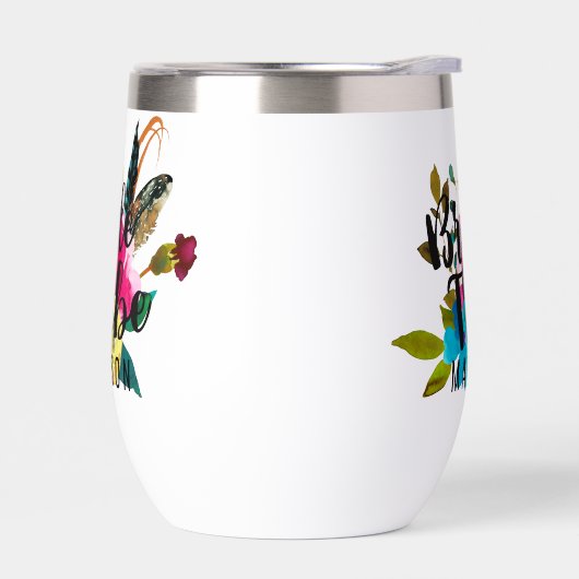 Boho Chic Bloemen Waterverf Bruiloft Bruid Tribe (Links)