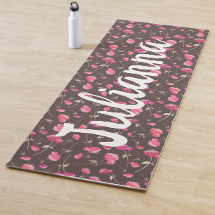 Boho Chic Bloemendessin Roze Bruin Persoonlijk Yogamat