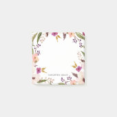 Boho Chic Bloemenkrans Gepersonaliseerde Post-it N Post-it® Notes (Voorkant)