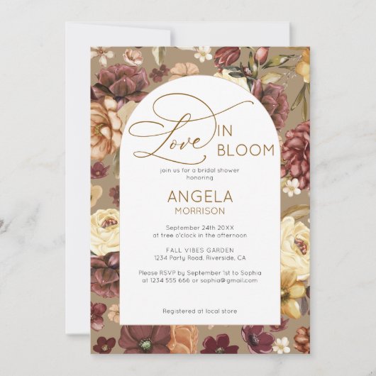 Boho Chic Bloemenliefde in Bloom Vrijgezellenfeest Kaart (Voorkant)