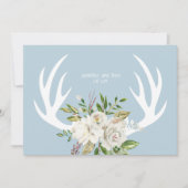 Boho Chic Bloemgewei Trouwblauw Bedankkaart (Voorkant)