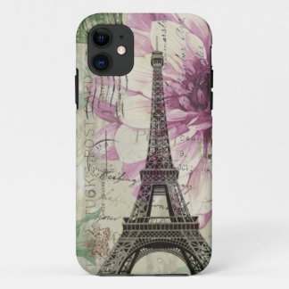 Boho Chic bloemige Vintage Parijs Eiffeltoren iPhone 11 Hoesje