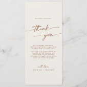 Boho Chic Bohemian Cream Bedankt en bruiloft Menu (Achterkant)