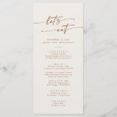 Boho Chic Bohemian Cream Bedankt en bruiloft Menu (Voorkant)