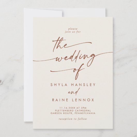 Boho Chic Bohemian Cream Foto QR Code Bruiloft Kaart (Voorkant)