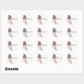 Boho Chic Bohemian Feather Custom Party Favor Ronde Sticker (Vel)