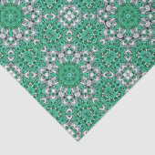Boho chic Bohemian Patroon Smaragd Groen Tissuepapier (Detail)