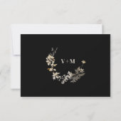 Boho Chic Botanical Foliage Leaves Wedding RSVP Kaartje (Achterkant)