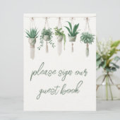 Boho Chic Botanical Greenery Gastenboek bord (Staand voorkant)