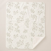 Boho Chic Botanical Leaves and Berries Pattern  Sherpa Deken (Voorkant)