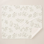 Boho Chic Botanical Leaves and Berries Pattern  Sherpa Deken (Voorkant (horizontaal))