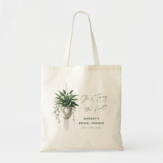 Boho Chic Botanical Stropdas de Knot Vrijgezellenf Tote Bag (Voorkant)