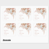 Boho Chic Botanisch | Bruiloft Vierkante Sticker (Vel)
