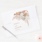 Boho Chic Botanisch | Bruiloft Vierkante Sticker (Envelop)