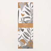Boho Chic Botanische Bloemen Ontwerp met Naam Yogamat (Voorkant)