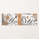 Boho Chic Botanische Bloemen Ontwerp met Naam Yogamat (Voorkant (horizontaal))