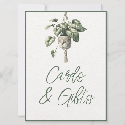 Boho Chic Botanische groen Kaarten & geschenken te (Voorkant)