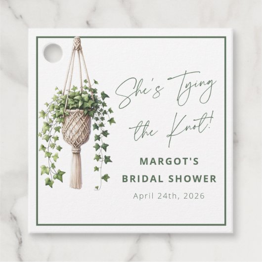 Boho Chic Botanische "Trouw met me" Bruidsmeisjesu Bedankjes Labels (Voorkant)