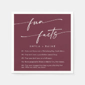 Boho Chic Bourgogne Rood Bruiloft Fact Servetten (Voorkant)