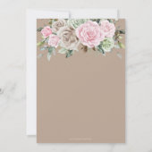 Boho Chic Brown Pink Sage Green Floral Wedding Kaart (Achterkant)